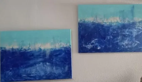 " Mar agitado", duplo, acrílico sobre tela, disponíveis.